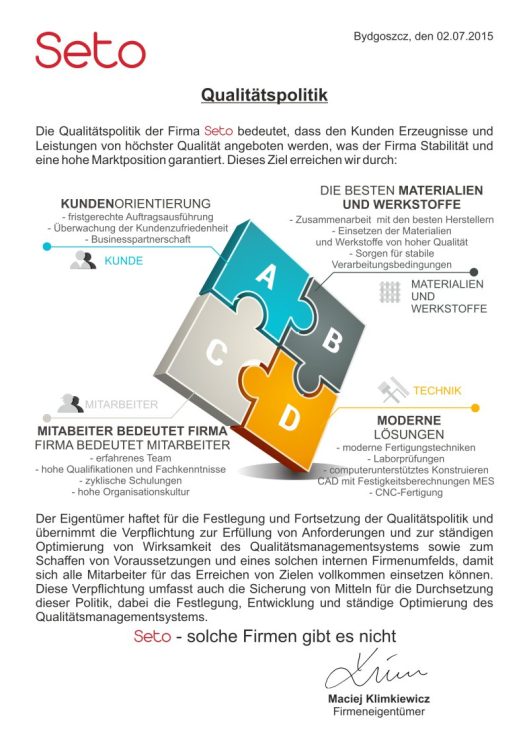 Qualitätspolitik